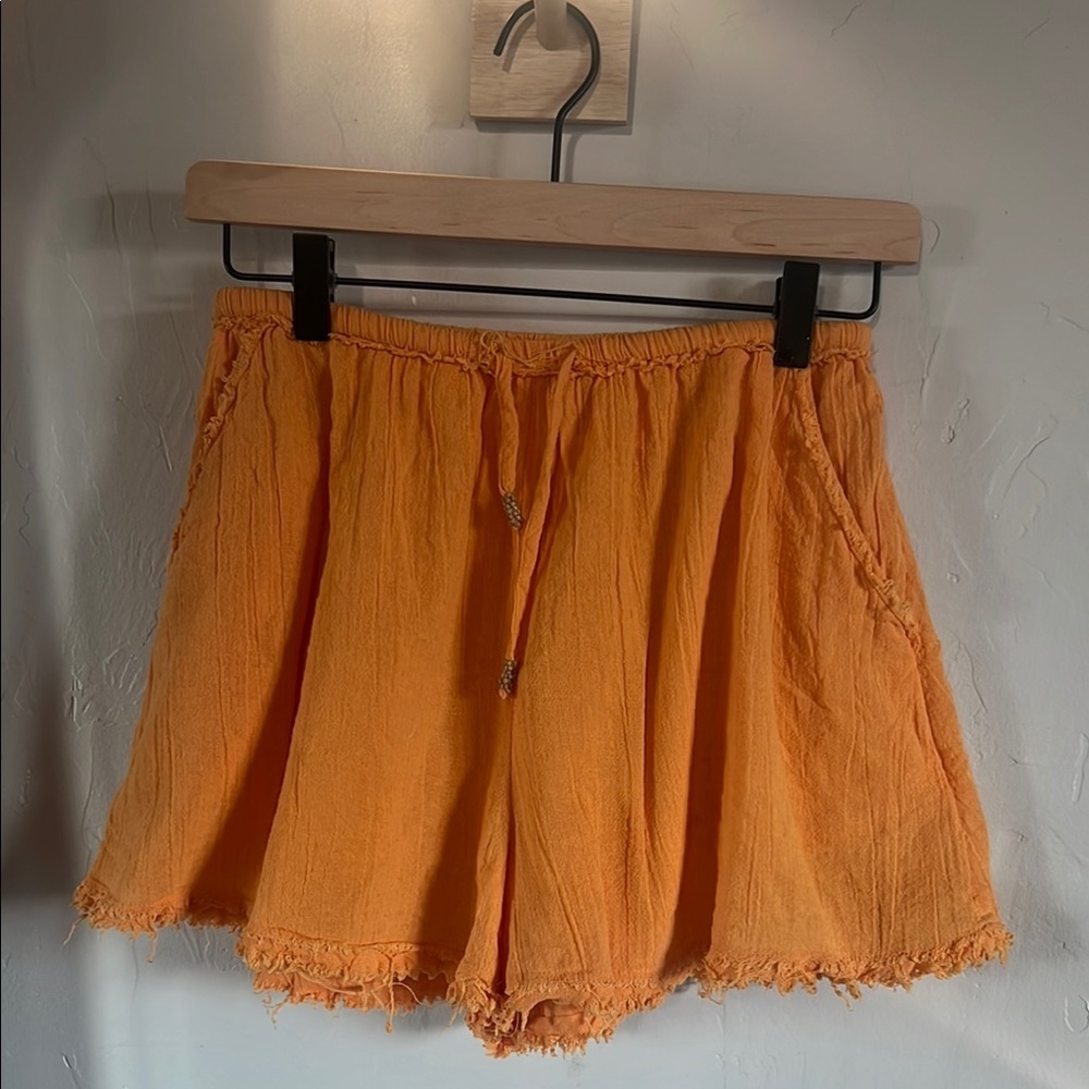 Free People High Waist Orange Shorts